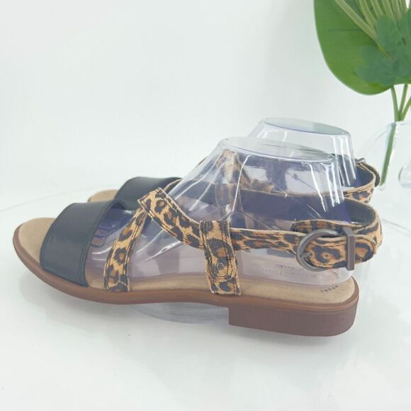 Clarks Women's Declan Spring Sandal Size 9 Black Leather Flat Ankle Strap Comfy - Picture 6 of 13